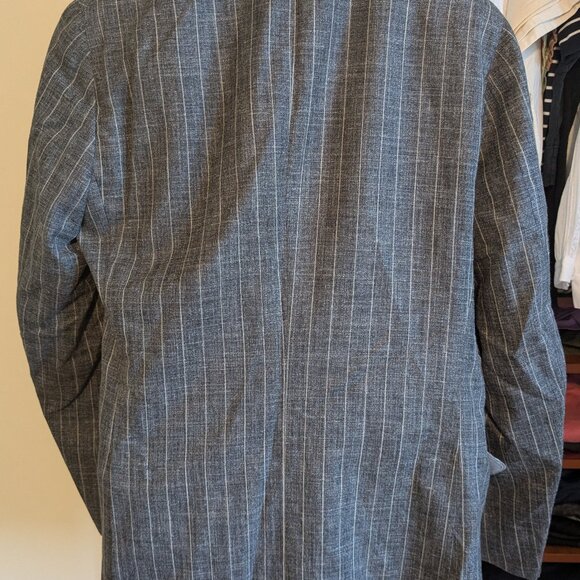 NWT Current Isaia Napoli Gray Pinstripe Wool/Silk/Linen Blend Suit EU50R (US40R) - Picture 7 of 16